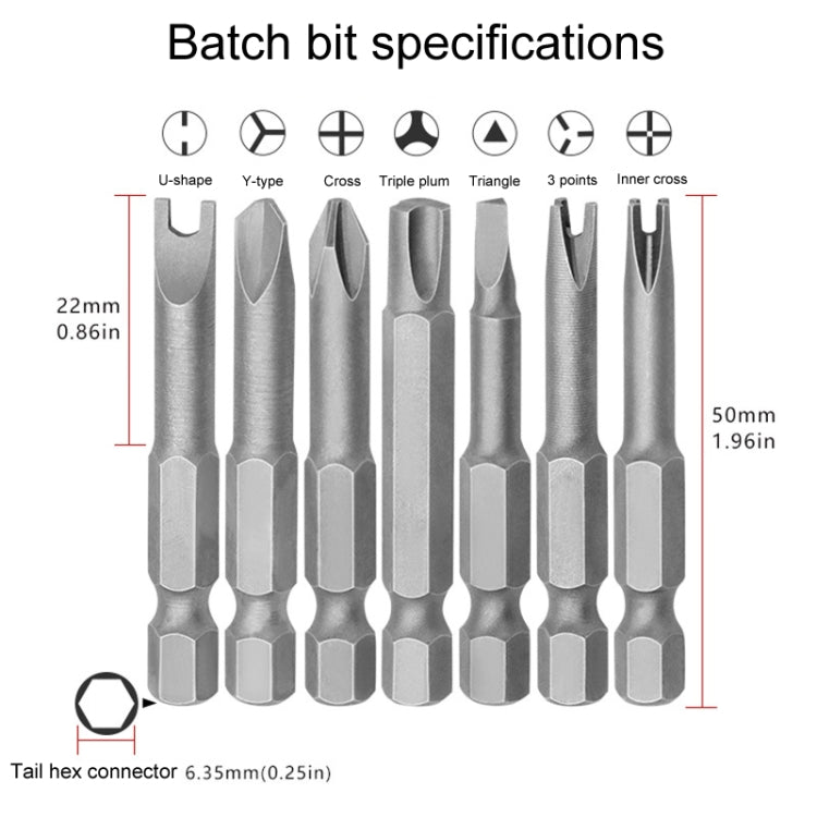 7pcs / Set Profile Bit Chrome Vanadium Steel Bit Set Appliance Repair Electrical Drill Accessories With Magnetic