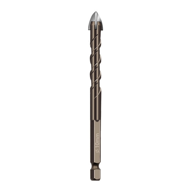 10mm Hexagonal Shank Spiral Flute Cross Alloy Drill Bits Glass Tile Four Edge Drivers