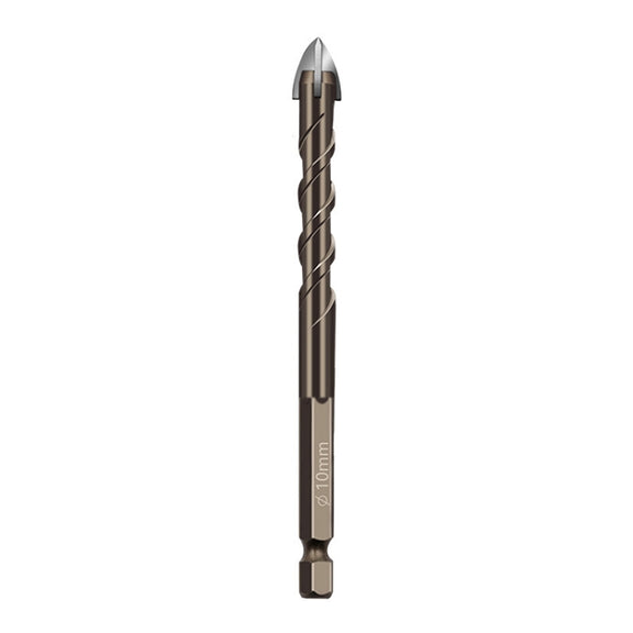 10mm Hexagonal Shank Spiral Flute Cross Alloy Drill Bits Glass Tile Four Edge Drivers