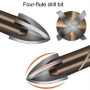 3mm Hexagonal Shank Spiral Flute Cross Alloy Drill Bits Glass Tile Four Edge Drivers