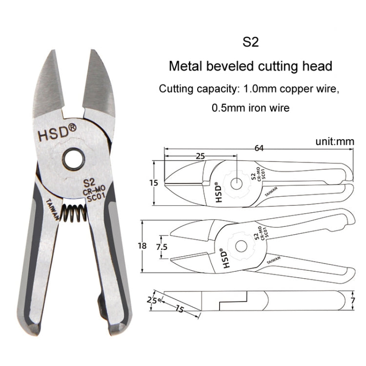 HSD S2 Pneumatic Scissor Blade Cutting Metal Plastic Model Shears Tool