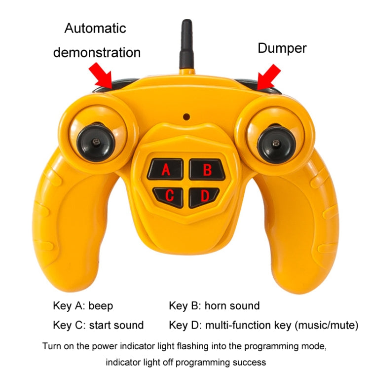 2.4G RC Dumper Truck Simulation Engineering Vehicle Model Children Electrical RC Truck Toy(Yellow)