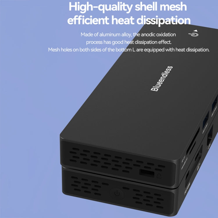 Blueendless 12-In-1 HD Multifunctional Docking Station 10Gbps Splitter With Switch(Dual 8K HDMI+DP)