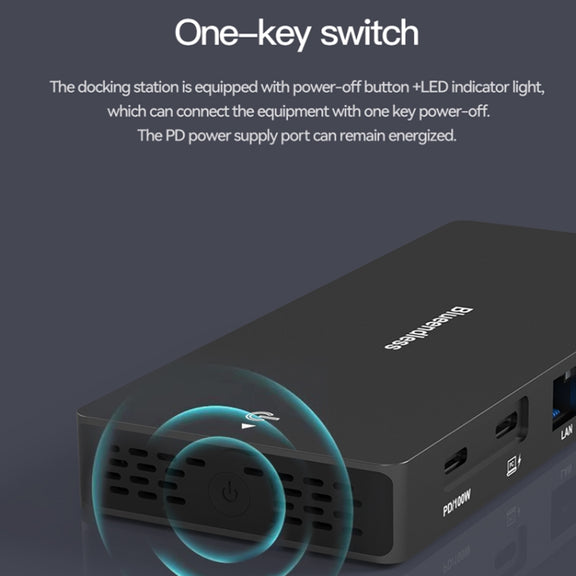 Blueendless 12-In-1 HD Multifunctional Docking Station 10Gbps Splitter With Switch(Dual 8K HDMI+DP)