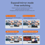 Blueendless 12-In-1 HD Multifunctional Docking Station 10Gbps Splitter With Switch(Dual 8K HDMI+DP)