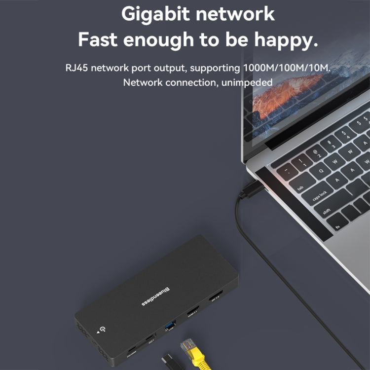Blueendless 12-In-1 HD Multifunctional Docking Station 10Gbps Splitter With Switch(Dual 8K HDMI+DP)