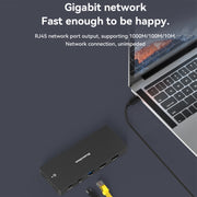 Blueendless 12-In-1 HD Multifunctional Docking Station 10Gbps Splitter With Switch(Dual 8K HDMI+DP)