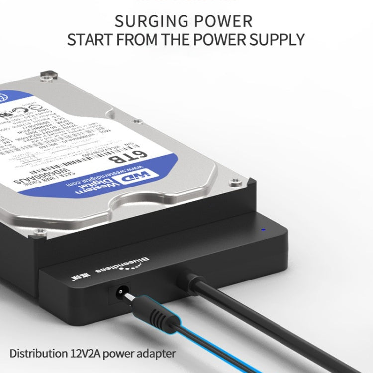 Blueendless US35 USB3.0 To SATA Adapter 2.5 / 3.5-Inch Hard Drive SSD Reader, Spec: USB3.0 EU Plug