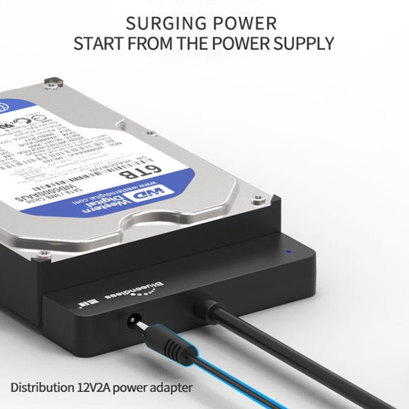Blueendless US35 USB3.0 To SATA Adapter 2.5 / 3.5-Inch Hard Drive SSD Reader, Spec: USB3.0 EU Plug