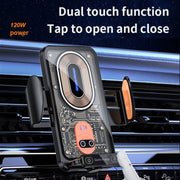 120W Transparent Car Wireless Charger Cell Phone Holder Magnetic Fast Charger(Black)
