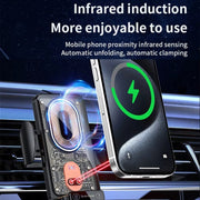 120W Transparent Car Wireless Charger Cell Phone Holder Magnetic Fast Charger(Black)