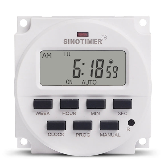 SINOTIMER TM618SH  1 Second Interval Digital LCD Timer Switch Programmable Time Relay 110V