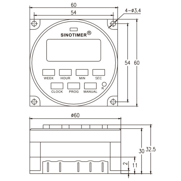 SINOTIMER TM618SH  1 Second Interval Digital LCD Timer Switch Programmable Time Relay 220V