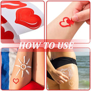 500pcs /Roll Style 4 Tanning Sunbathing Stickers Self Adhesive Body Stickers