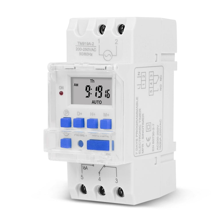 SINOTIMER TM919A-3 24V 16A Din Rail Mount Digital Timer Switch Microcomputer Weekly Programmable Time Relay Control
