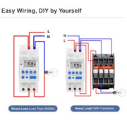SINOTIMER TM919AK 85-265V AC 16A Din Rail Mount Digital Timer Switch Microcomputer Weekly Programmable Time Relay Control