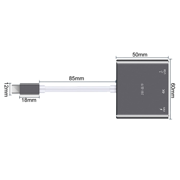 JINGHUA Z330 3 In 1 Type-C Docking Station HDMI 4K Adapter USB3.0 Interface Converter
