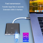 JINGHUA Z330 3 In 1 Type-C Docking Station HDMI 4K Adapter USB3.0 Interface Converter