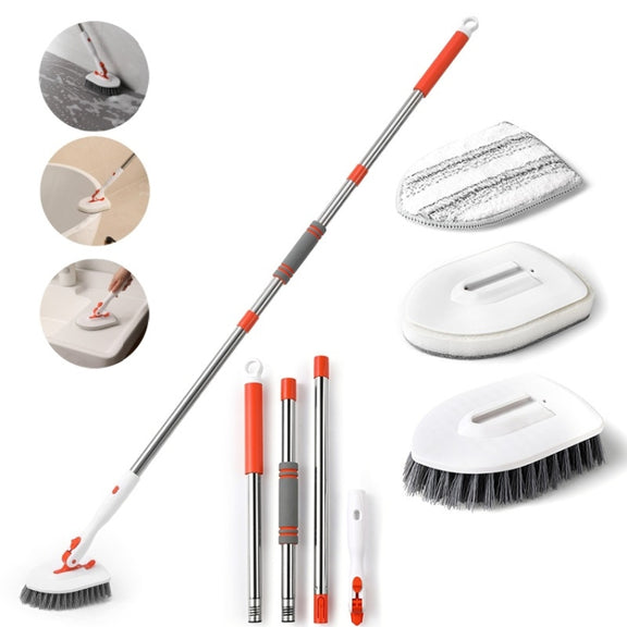 Shower Cleaning Brush With 52 Inch Adjustable Handle Tub Tile Scrubber Brush, Spec: Set 2