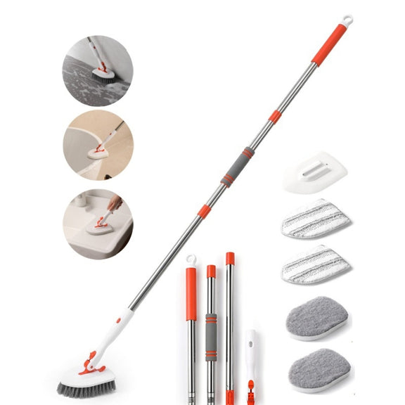 Shower Cleaning Brush With 52 Inch Adjustable Handle Tub Tile Scrubber Brush, Spec: Set 5