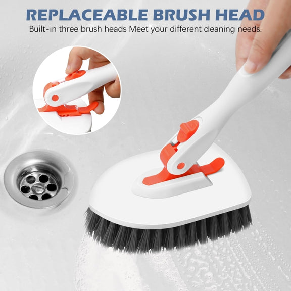 Shower Cleaning Brush With 52 Inch Adjustable Handle Tub Tile Scrubber Brush, Spec: Set 5