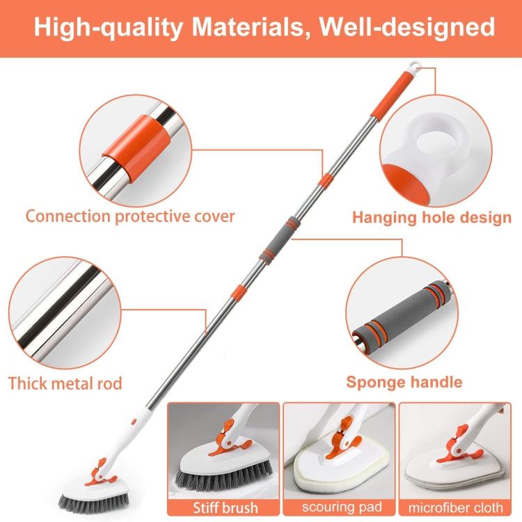 Shower Cleaning Brush With 52 Inch Adjustable Handle Tub Tile Scrubber Brush, Spec: Set 1