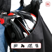 30L Outdoor Riding Motorcycle Helmet Bag Large Capacity Water-resistant Combination Lock Storage Pack(Black)