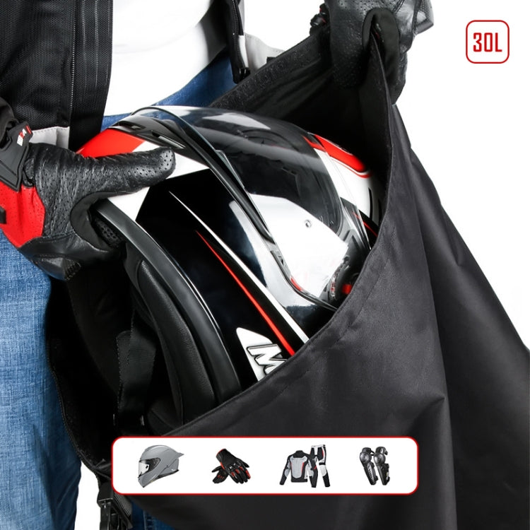 30L Outdoor Riding Motorcycle Helmet Bag Large Capacity Water-resistant Combination Lock Storage Pack(Black)