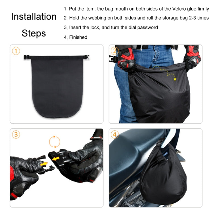 30L Outdoor Riding Motorcycle Helmet Bag Large Capacity Water-resistant Combination Lock Storage Pack(Black)