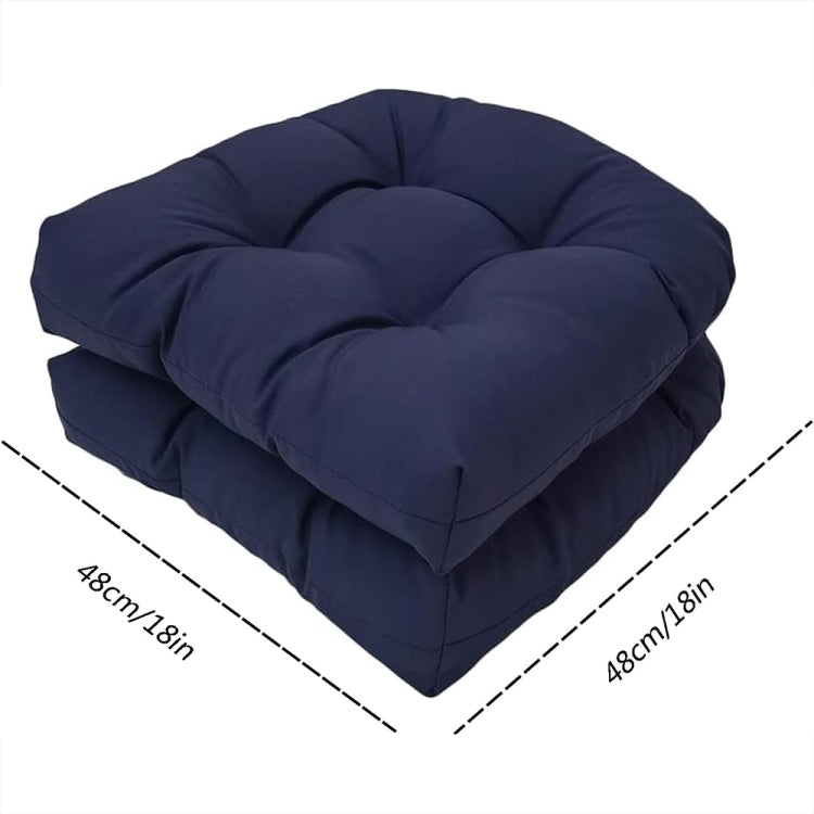 1pair 48 x 48cm Garden Patio Rattan Chair Water-resistant Cushion Thick Soft Sofa Cushion(Dark Gray)