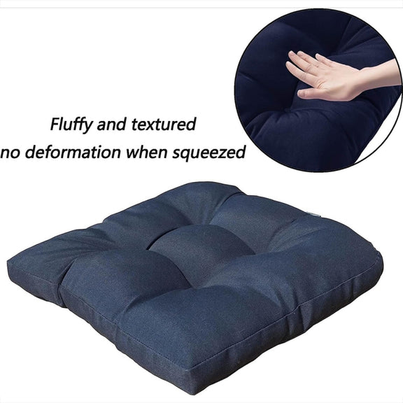 1pair 48 x 48cm Garden Patio Rattan Chair Water-resistant Cushion Thick Soft Sofa Cushion(Dark Gray)