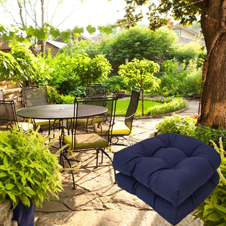 1pair 48 x 48cm Garden Patio Rattan Chair Water-resistant Cushion Thick Soft Sofa Cushion(Light Grey)