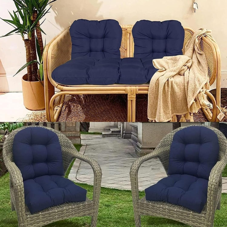 1pair 48 x 48cm Garden Patio Rattan Chair Water-resistant Cushion Thick Soft Sofa Cushion(Light Grey)