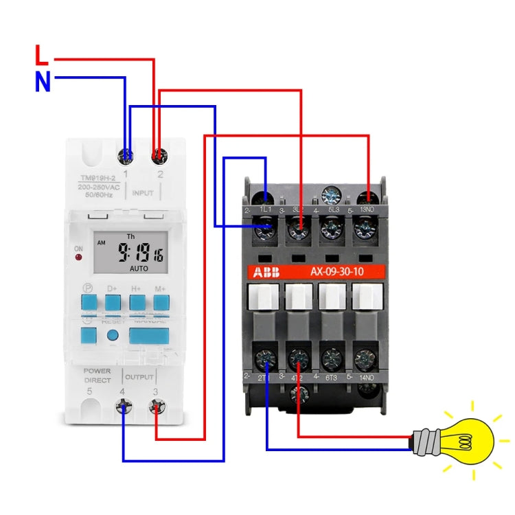SINOTIMER TM919H-2 220V 16A DIN Rail 4 Pins Voltage Output Digital Switch Timer Automatic Cycle Timing Controller