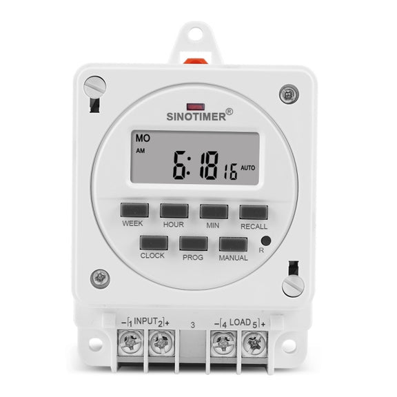 SINOTIMER TM618E -4 12V Smart Digital 7 Days Programmable Timer Switch 16A Controller With Mounting Base