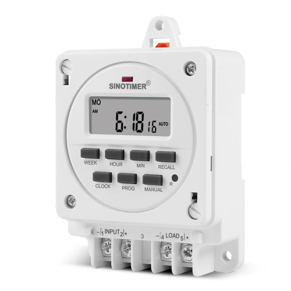 SINOTIMER TM618E -2 220V Smart Digital 7 Days Programmable Timer Switch 16A Controller With Mounting Base