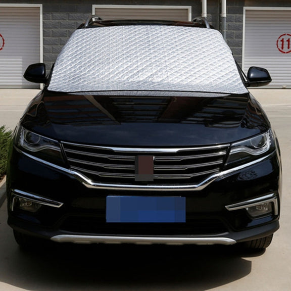 Car Front Windshield Cover Sun Shade Snow Shield Sunscreen Heat Insulation Frostproof Car Coat Half Cover, Style: Protect Wipers(Silver)