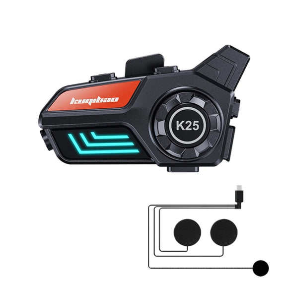 KUQIBAO Motorcycle Helmet Water-resistant Bluetooth-compatible Headset With Light(Soft Microphone)