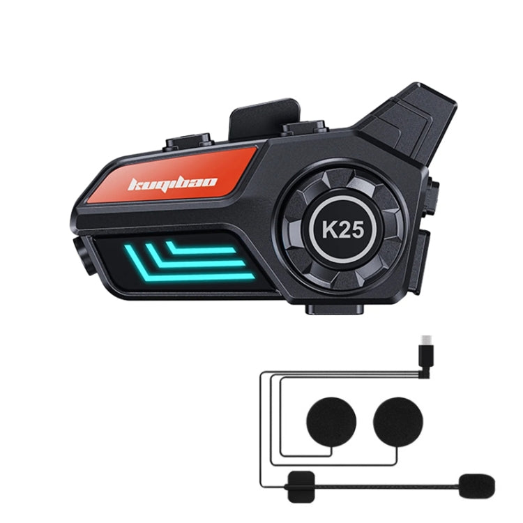 KUQIBAO Motorcycle Helmet Water-resistant Bluetooth-compatible Headset With Light(Hard Microphone)