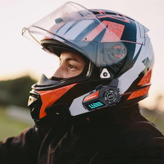 KUQIBAO Motorcycle Helmet Water-resistant Bluetooth-compatible Headset With Light(Soft Microphone)