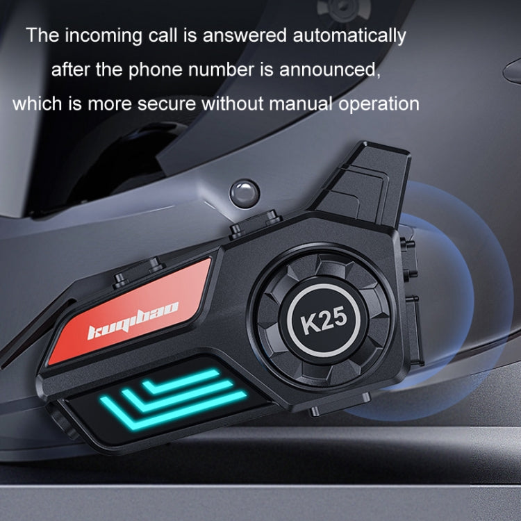 KUQIBAO Motorcycle Helmet Water-resistant Bluetooth-compatible Headset With Light(Soft Microphone)