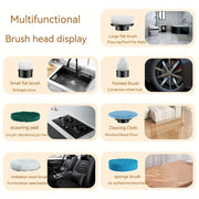 7 In 1 Electric Spin Scrubber Rechargeable Water-resistant Floor Clean Bush with 23.6 Inch Adjustable Handle(White)