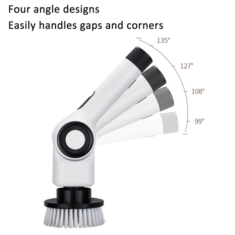 7 In 1 Electric Spin Scrubber Rechargeable Water-resistant Floor Clean Bush with 23.6 Inch Adjustable Handle(White)
