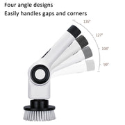 7 In 1 Electric Spin Scrubber Rechargeable Water-resistant Floor Clean Bush with 23.6 Inch Adjustable Handle(White)