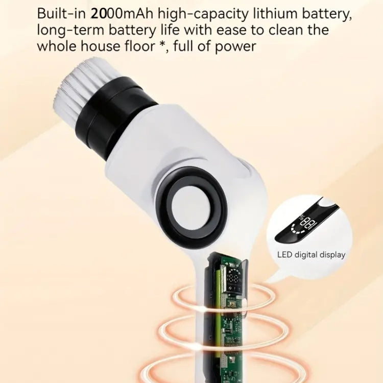 7 In 1 Electric Spin Scrubber Rechargeable Water-resistant Floor Clean Bush with 23.6 Inch Adjustable Handle(White)