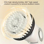7 In 1 Electric Spin Scrubber Rechargeable Water-resistant Floor Clean Bush with 23.6 Inch Adjustable Handle(White)