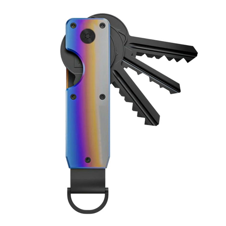 Compact Key Organizer Metal Key Chain Can Hold 2-6 Keys Gradient Color