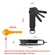 Compact Key Organizer Metal Key Chain Can Hold 2-6 Keys Red Forged Carbon