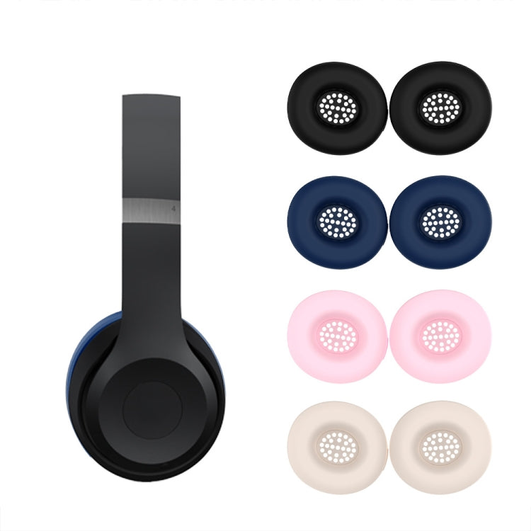 For Beats Solo 4 T21 Bluetooth Headsets Silicone Protective Cover Dustproof Case Earmuffs(Beige)