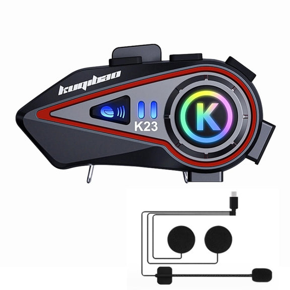 KUQIBAO Motorcycle Helmet Long-Lasting Bluetooth-compatible Headset With Light(Hard Microphone)